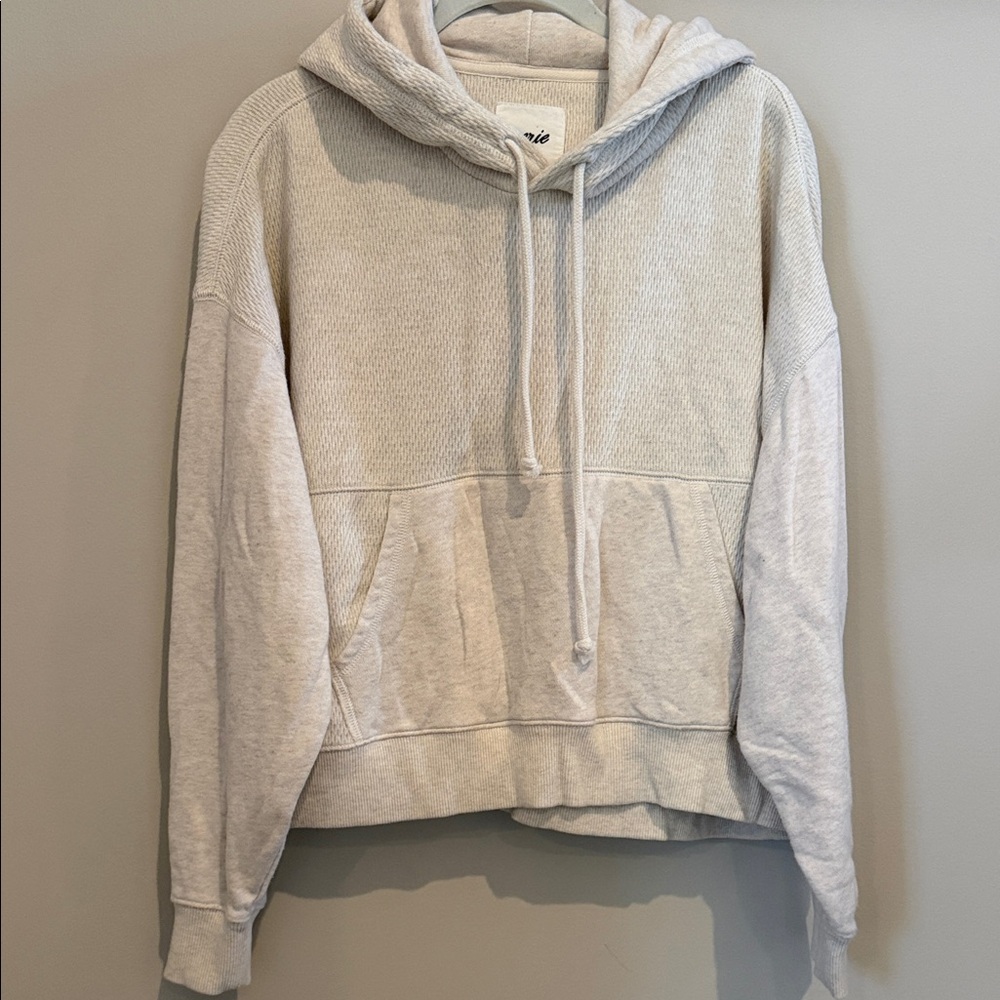 Aerie Waffleknit Beige Hoodie | M
